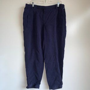 Eileen Fisher Navy Crop Tencel Pants ~Medium